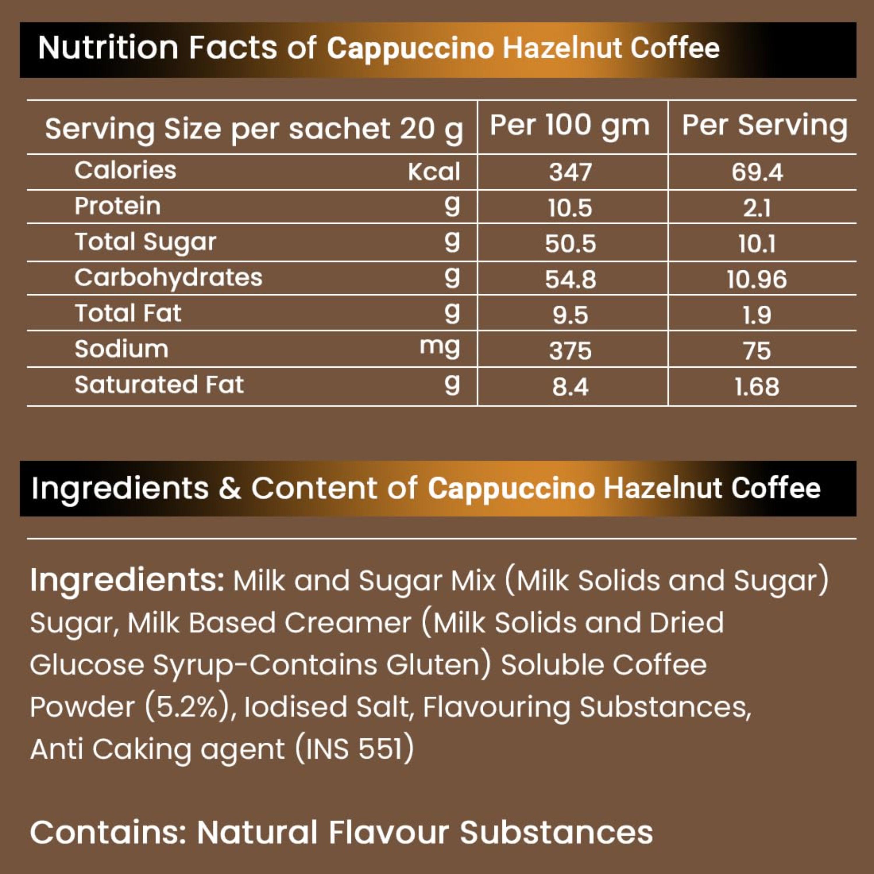 Chaizup Instant Premix Premium Cappuccino + Caramel + Hazelnut Coffee Packs | Assorted Combo Pack Of 3 Flavours | 20gm x 18 Sachets | 360 GM | Instant Premix Coffee | Premix Coffee Powder